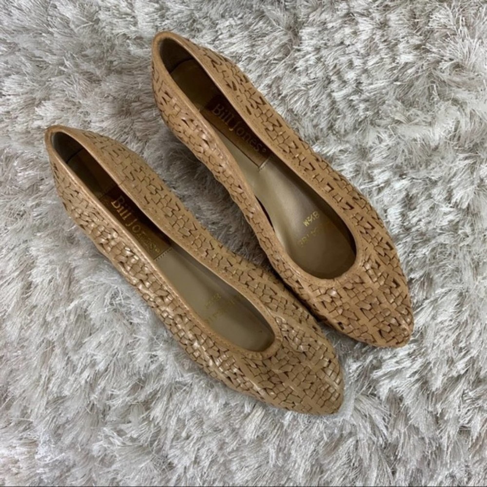 Bill Jones Tan Woven Pumps Sz 8.5